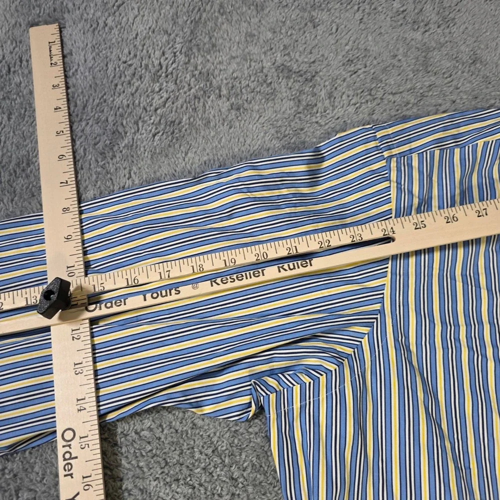 Polo Ralph‎ Lauren Mens 16 34/35 Andrew Classic Fit Shirt Blue Yellow Stripe